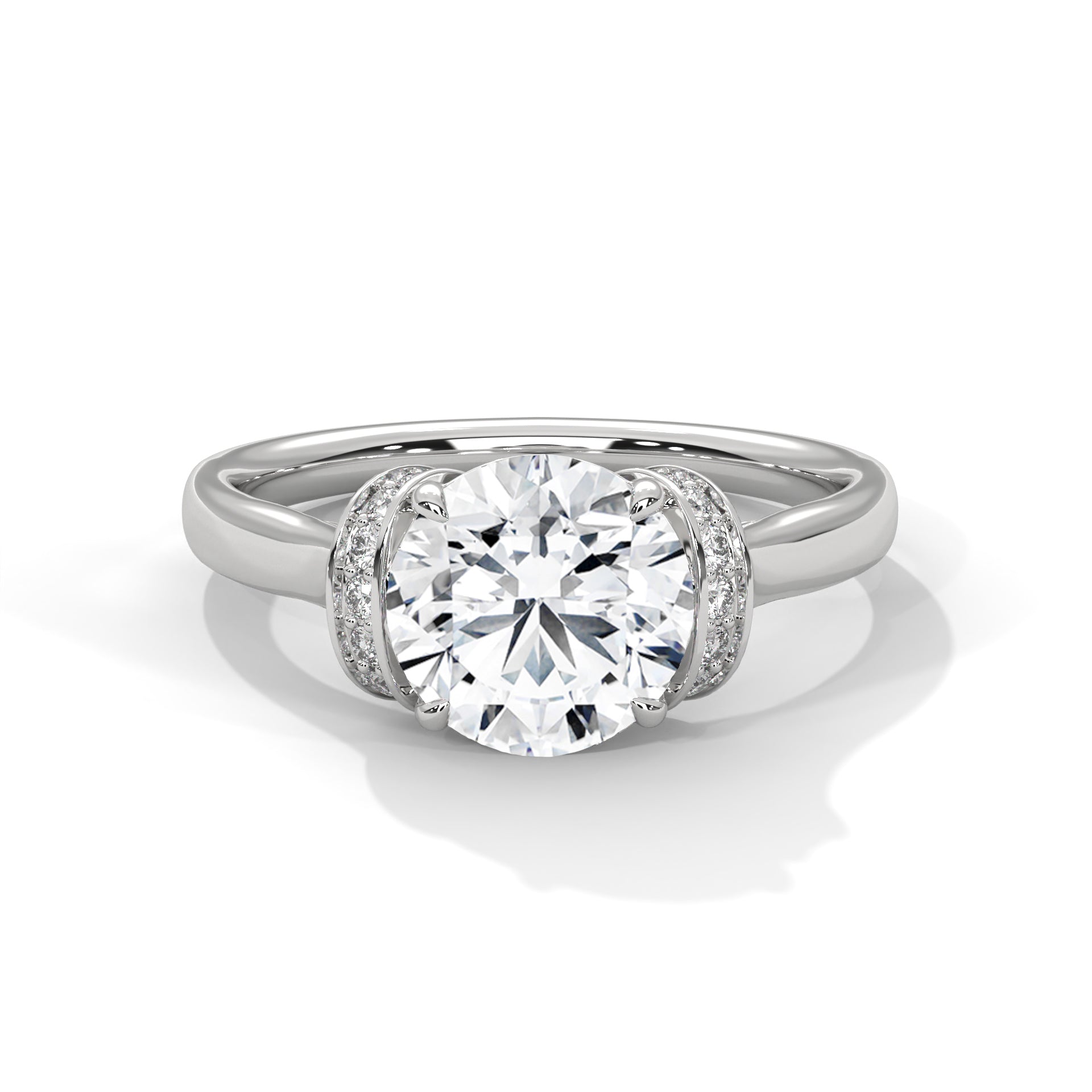 Round Brilliant Hidden Halo Engagement Ring