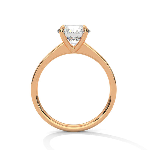 Round Lab Grown Diamond Solitaire Engagement Ring | 4-Prong | 14K 18K Gold