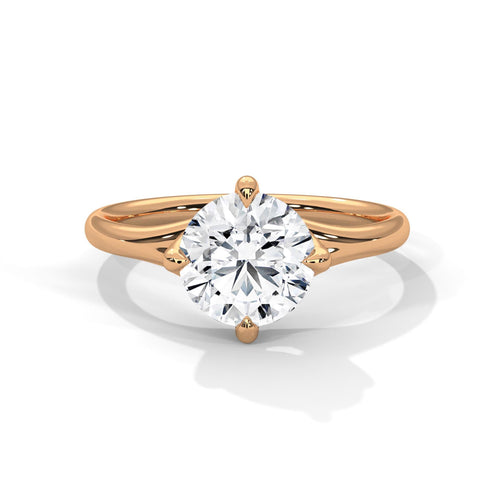 Round brilliant lab grown diamond solitaire in solid 18K rose gold
