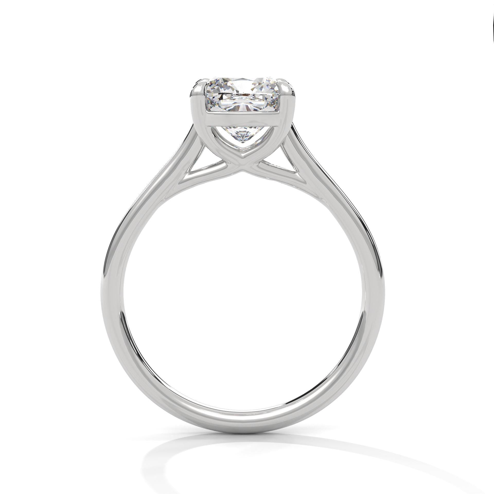 Cushion lab grown diamond engagement ring in 14K rose gold