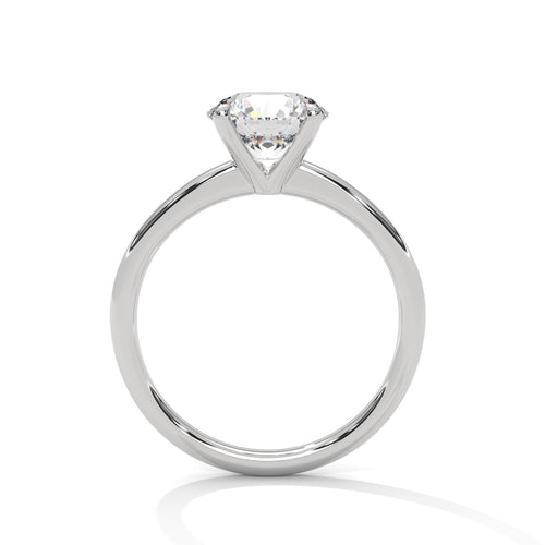 Side view of 4-prong cathedral setting for round diamond ring