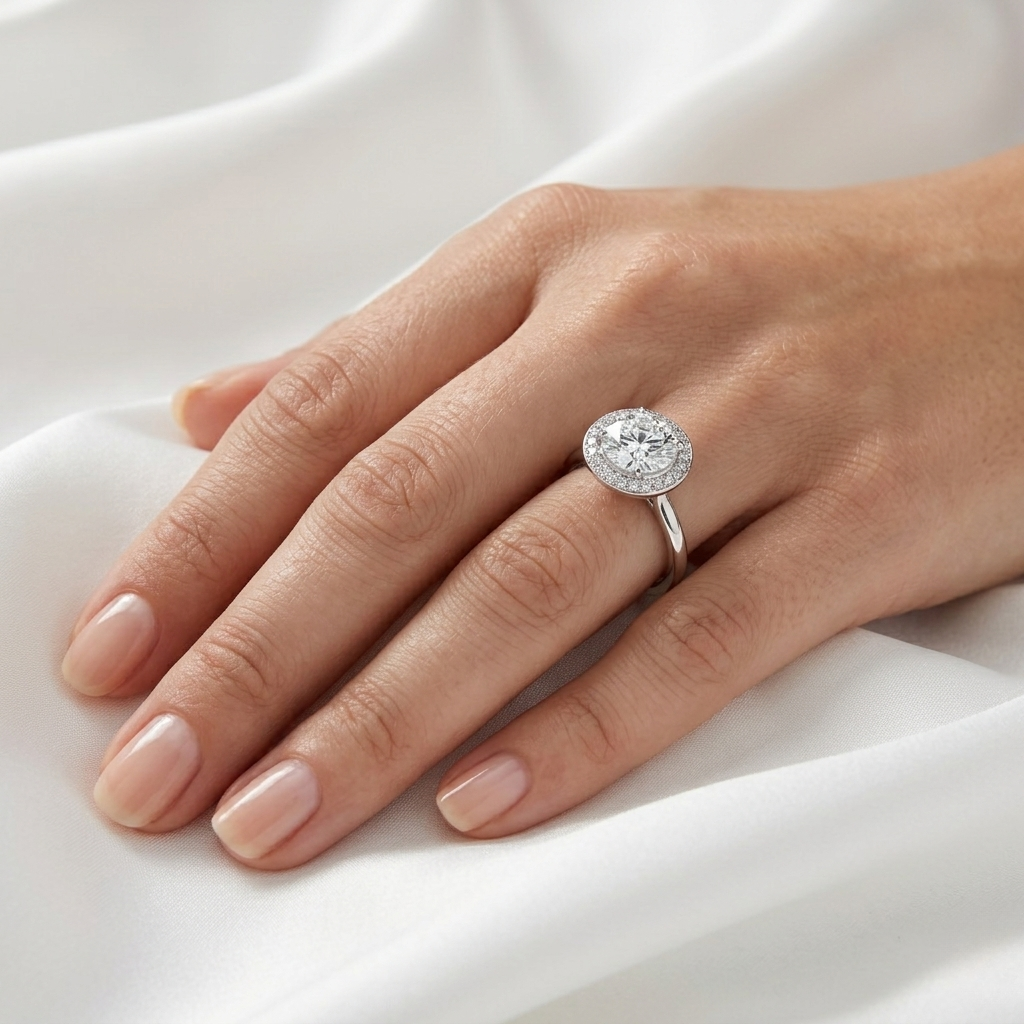 Round Brilliant Lab Grown Diamond Halo Ring