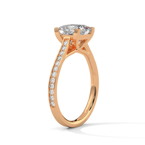 Princess Cut Lab Grown Diamond Pavé Cathedral Ring