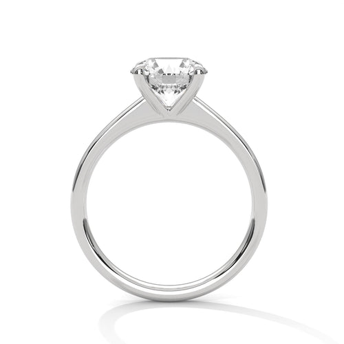 Stand view of White Gold 4-prong high cathedral setting for round diamond ring