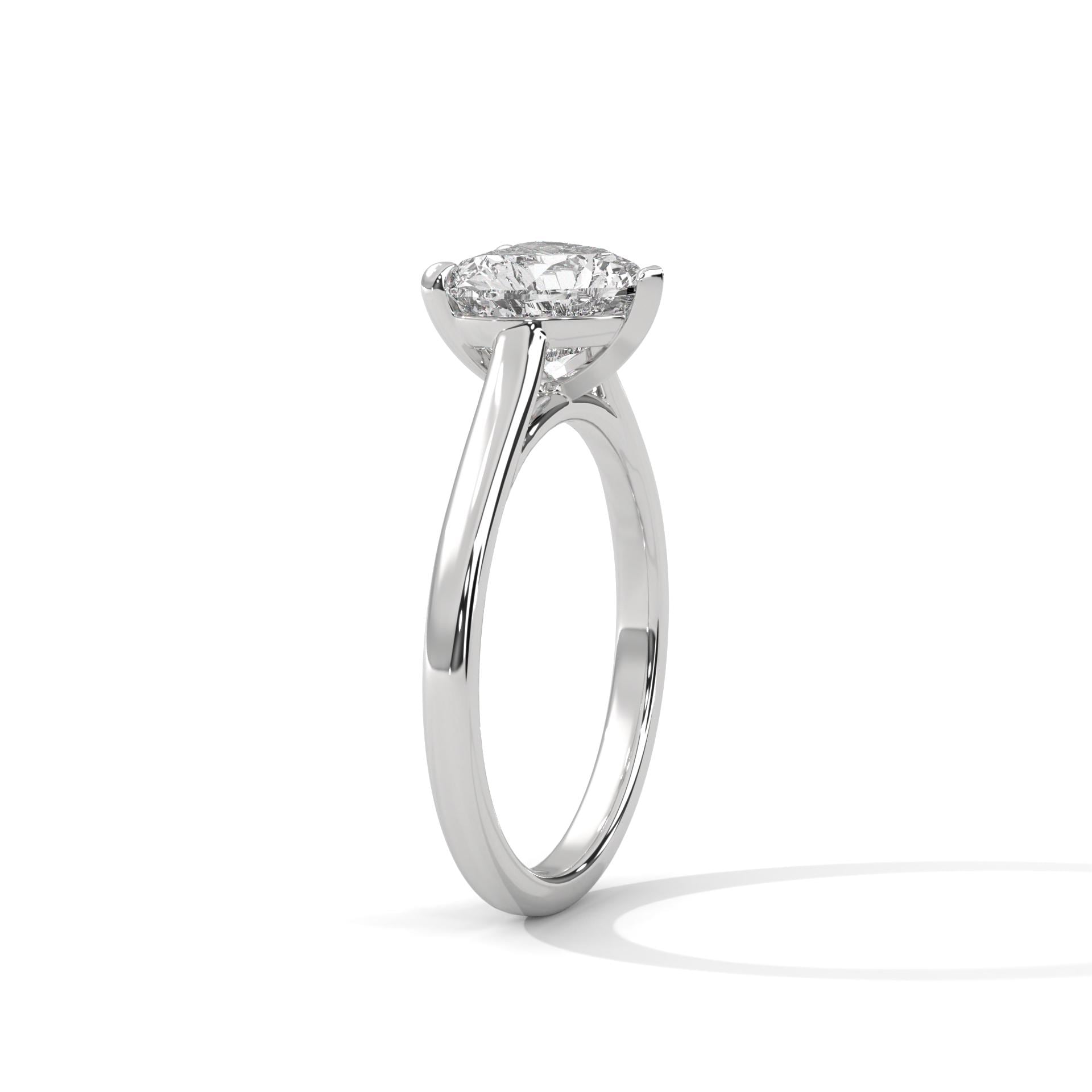 Heart cut lab grown diamond solitaire in solid 18K rose gold