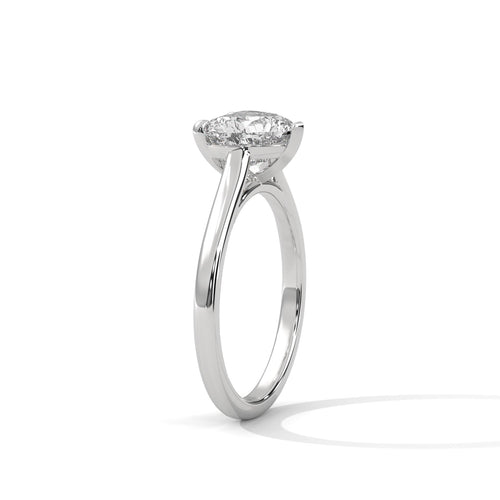 Heart cut lab grown diamond solitaire in solid 18K rose gold