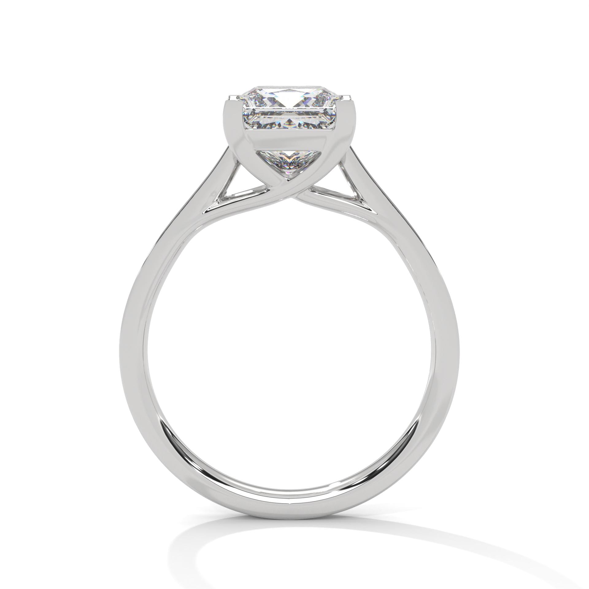 Princess Cut Lab Grown Diamond Pavé Cathedral Ring