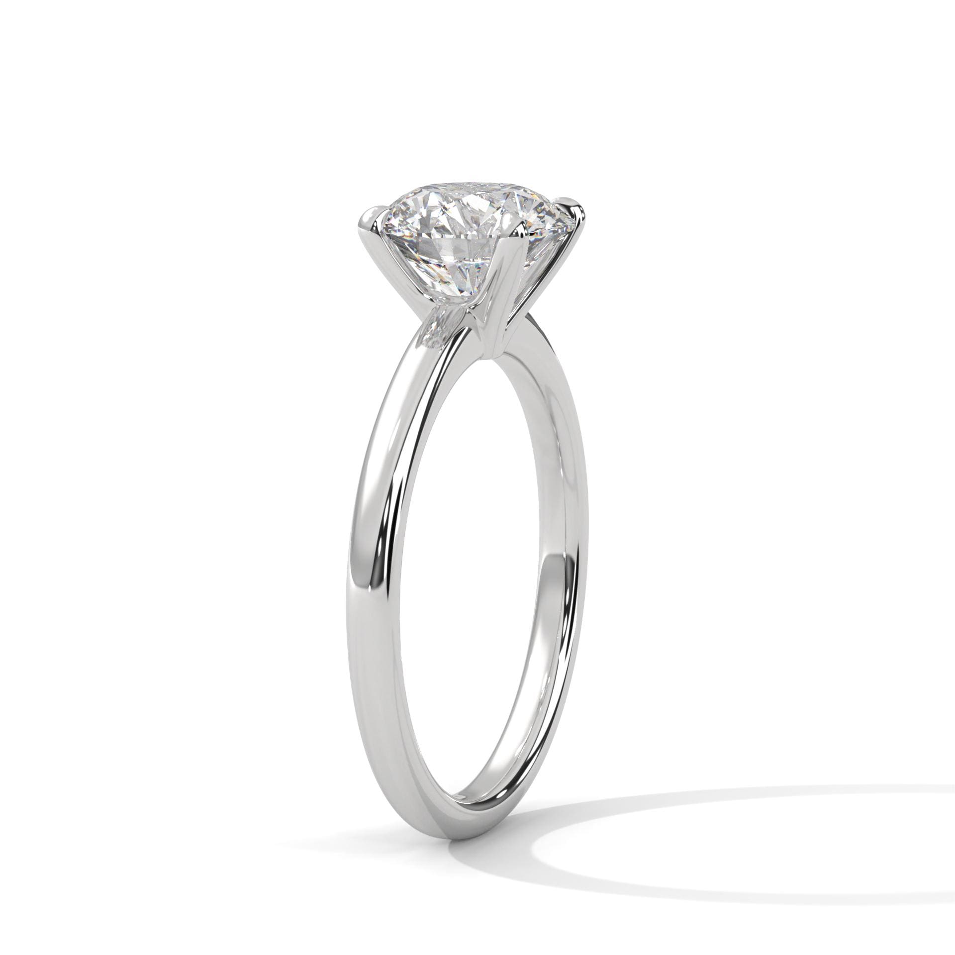 Round Cathedral Solitaire Lab Grown Diamond Ring | Daily Wear | 4-Prong | 14K 18K