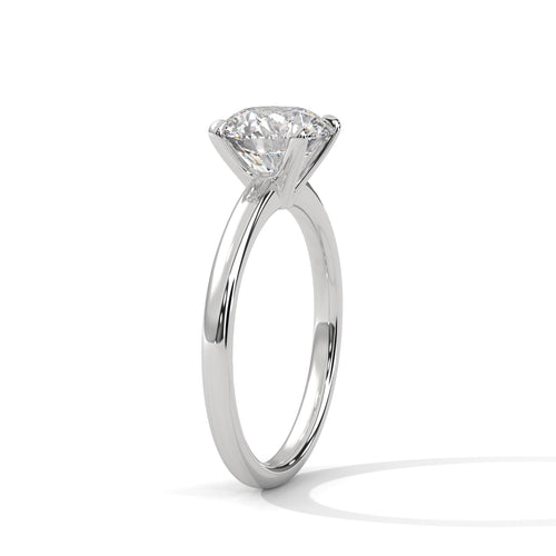 Round Cathedral Solitaire Lab Grown Diamond Ring | Daily Wear | 4-Prong | 14K 18K