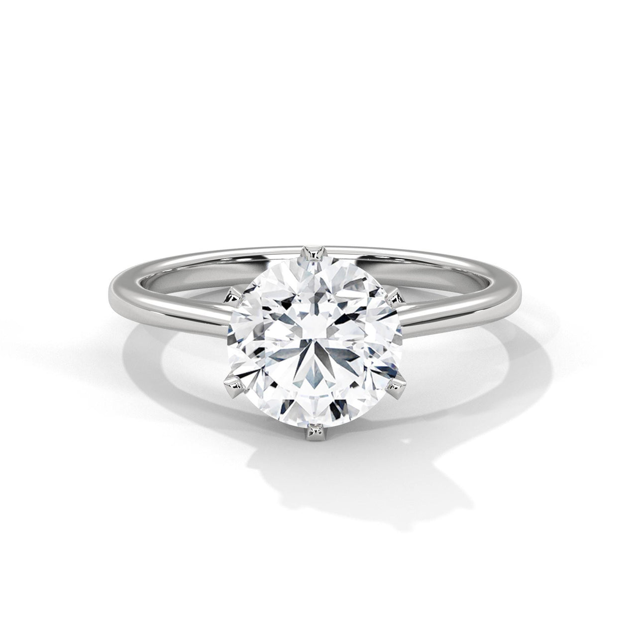 1 to 3 carat round brilliant lab diamond ring in 14K white gold