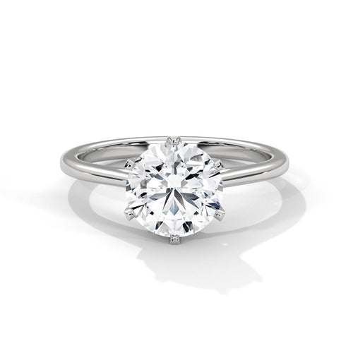 1 to 3 carat round brilliant lab diamond ring in 14K white gold