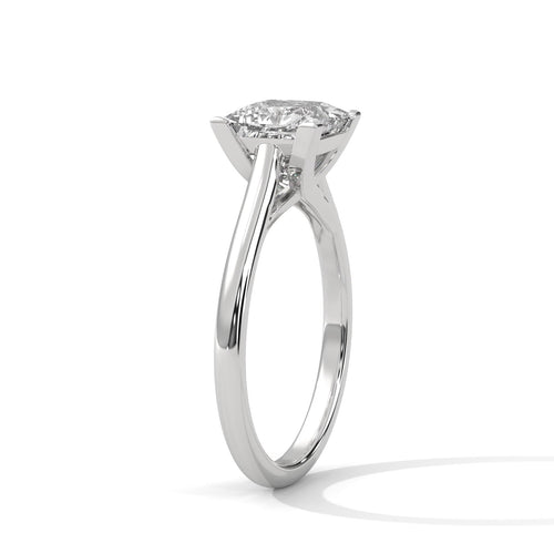 Princess Cut Lab Grown Diamond Cathedral Solitaire Ring | E VS1 | 14K 18K Gold