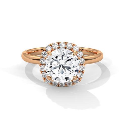 1 to 3 carat marquise lab diamond pave halo ring in rose gold