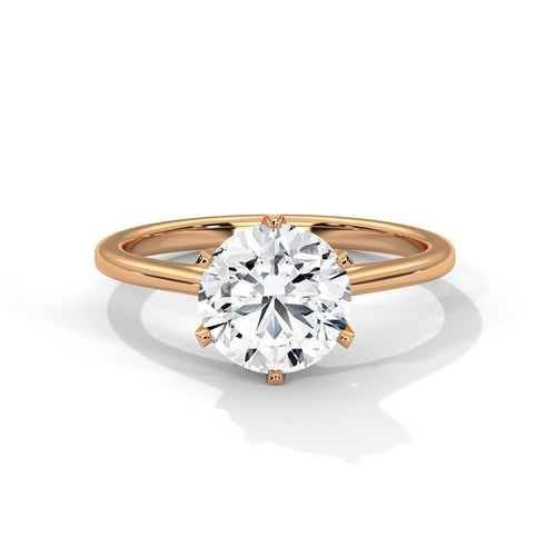Rose gold pave cathedral setting for round lab grown diamond