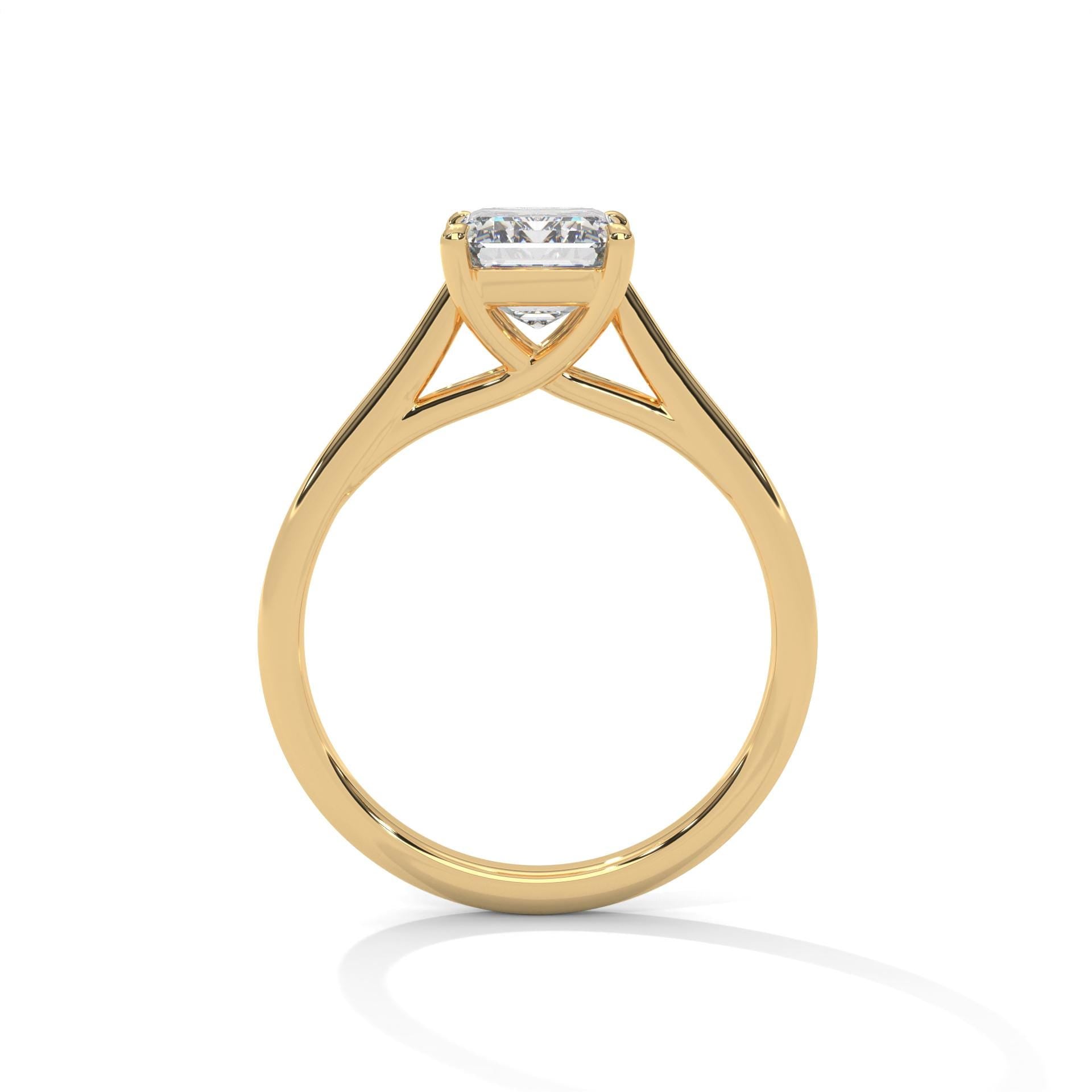 Radiant Cut Lab Grown Diamond Cathedral Solitaire Ring