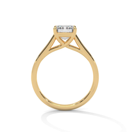 Radiant Cut Lab Grown Diamond Cathedral Solitaire Ring