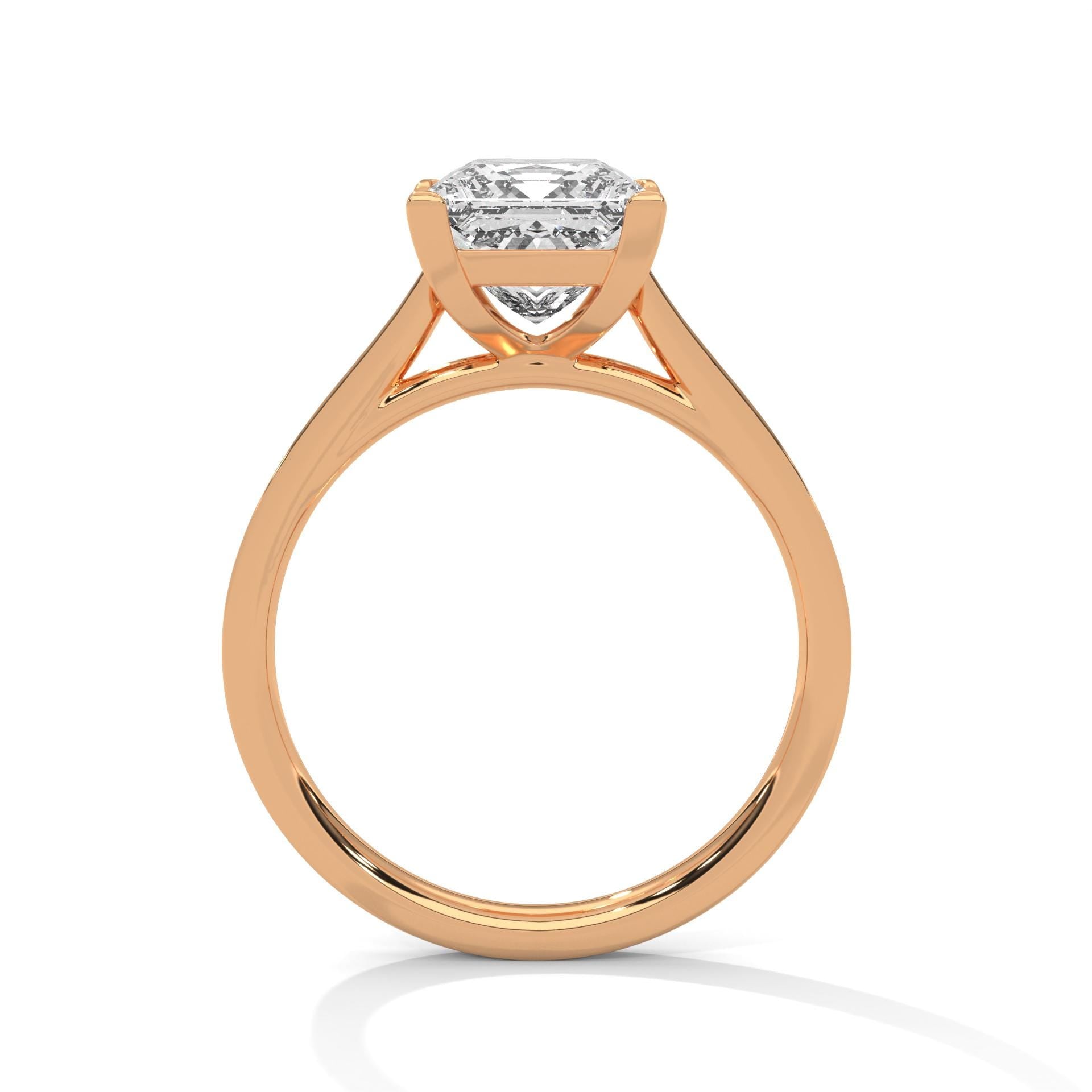 Elevated rose gold cathedral arches for princess brilliant diamond