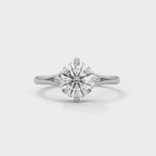 Round Lab Grown Diamond 4-Prong Solitaire Ring | F VS2 | 14K 18K Gold | 1-3ct