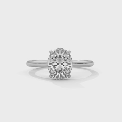 Oval Cut Lab Grown Diamond Cathedral Solitaire Engagement Ring | 14K 18K Gold | 1–3ct