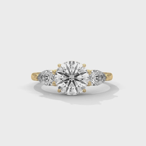 Three Stone Yellow Gold