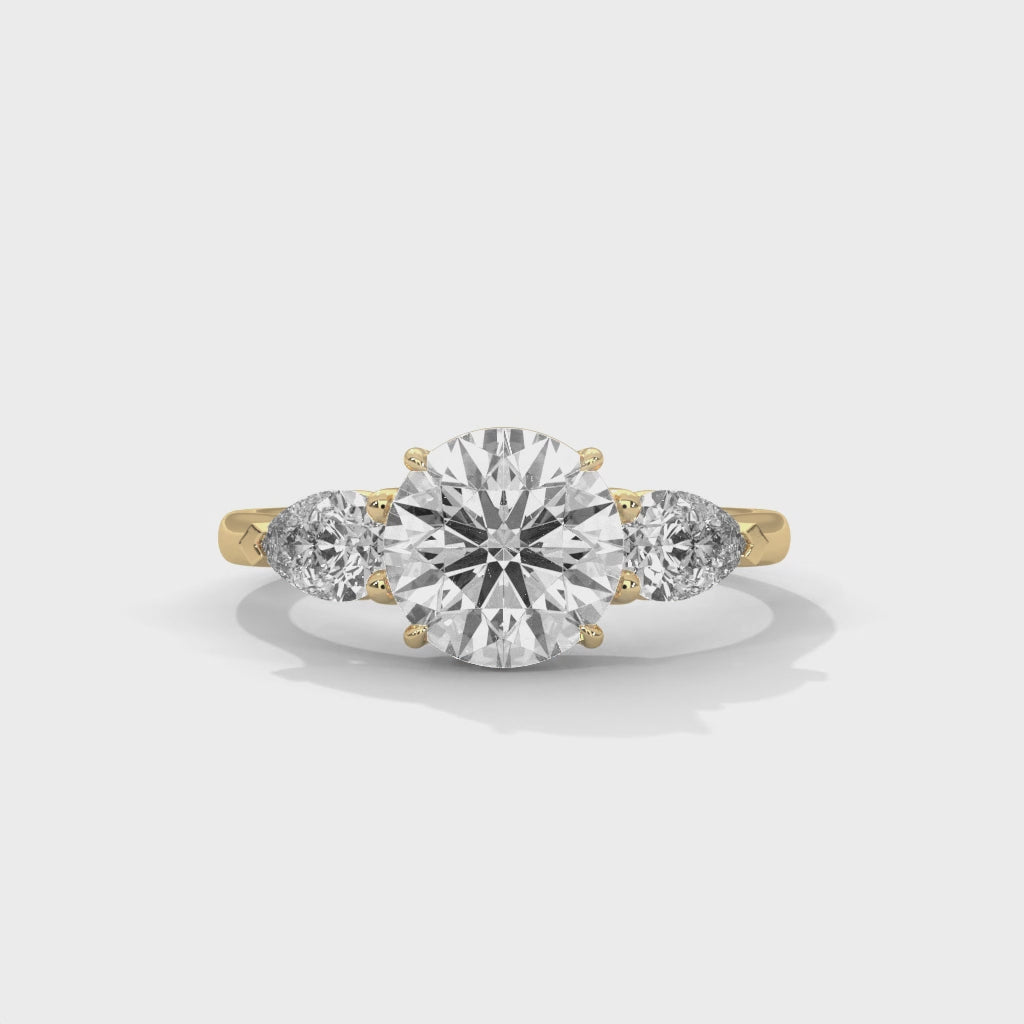 Three Stone Yellow Gold