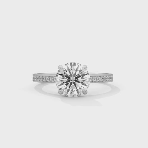 Round Lab Grown Diamond Solitaire Engagement Ring | 4-Prong | 14K 18K Gold
